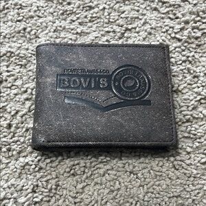Black Leather Wallet for Men Bovi's Brand selling on root store NWOT